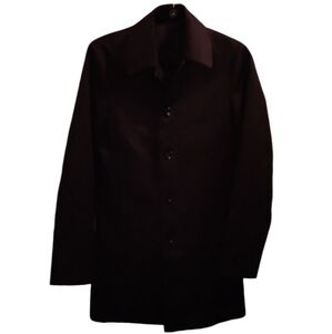 Murano Men's Slim Fit Black Trench Coat Size S